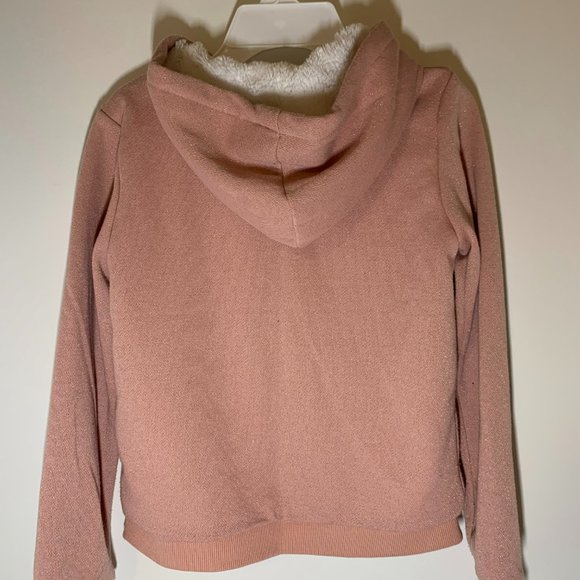 Guess Girls Hoodie Fur Lined Long Sleeve Size 10 - Picture 4 of 6